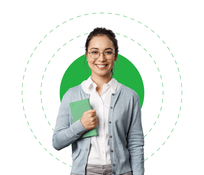 AI for Good Educator standing with a book